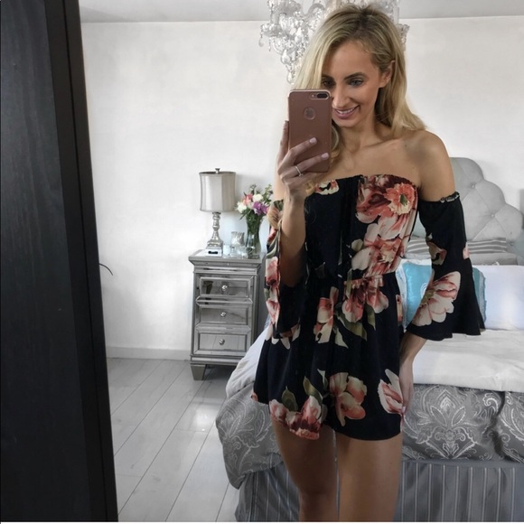 FINAL ONE!!! Floral Print Elastic Waist  Romper - Picture 7 of 8